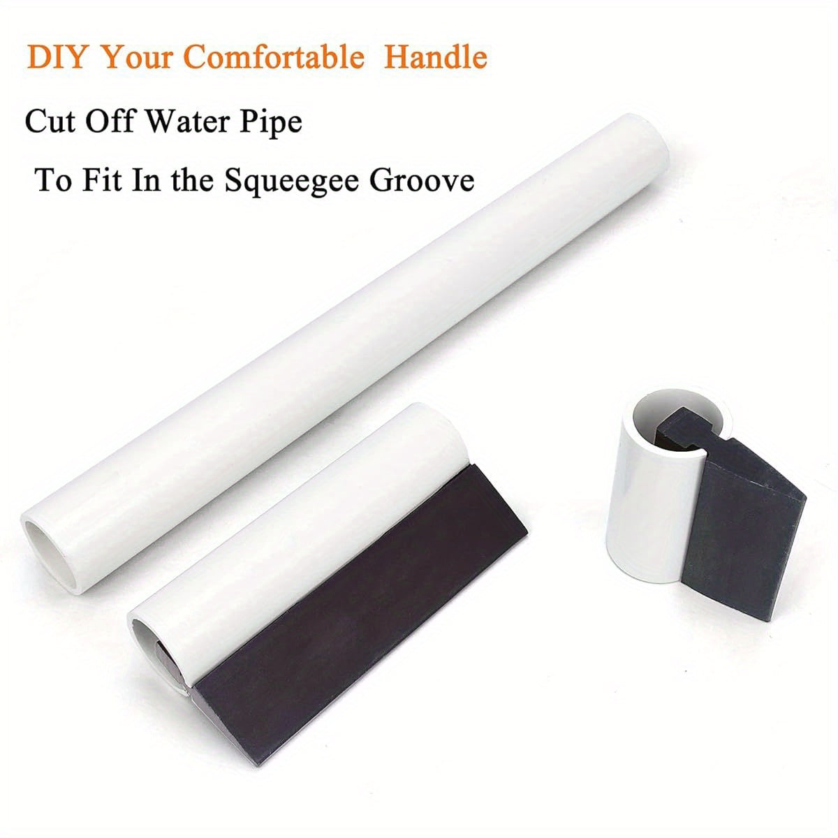 2piece DIY Mini Silicone Squeegee Window Tint Squeegee for for Window Glass, Mirror, Shower and Sink - Black
