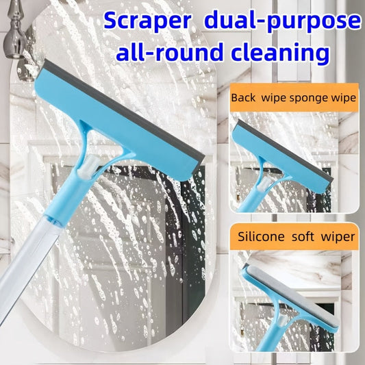 3-In-1 Multifunctional Glass Cleaning Tool with Sprayer, Polypropylene (PP) Plastic for Bathrooms, Kitchens, Living Rooms, Bedrooms, Toilets - High-efficiency Mirror And Window Scraper